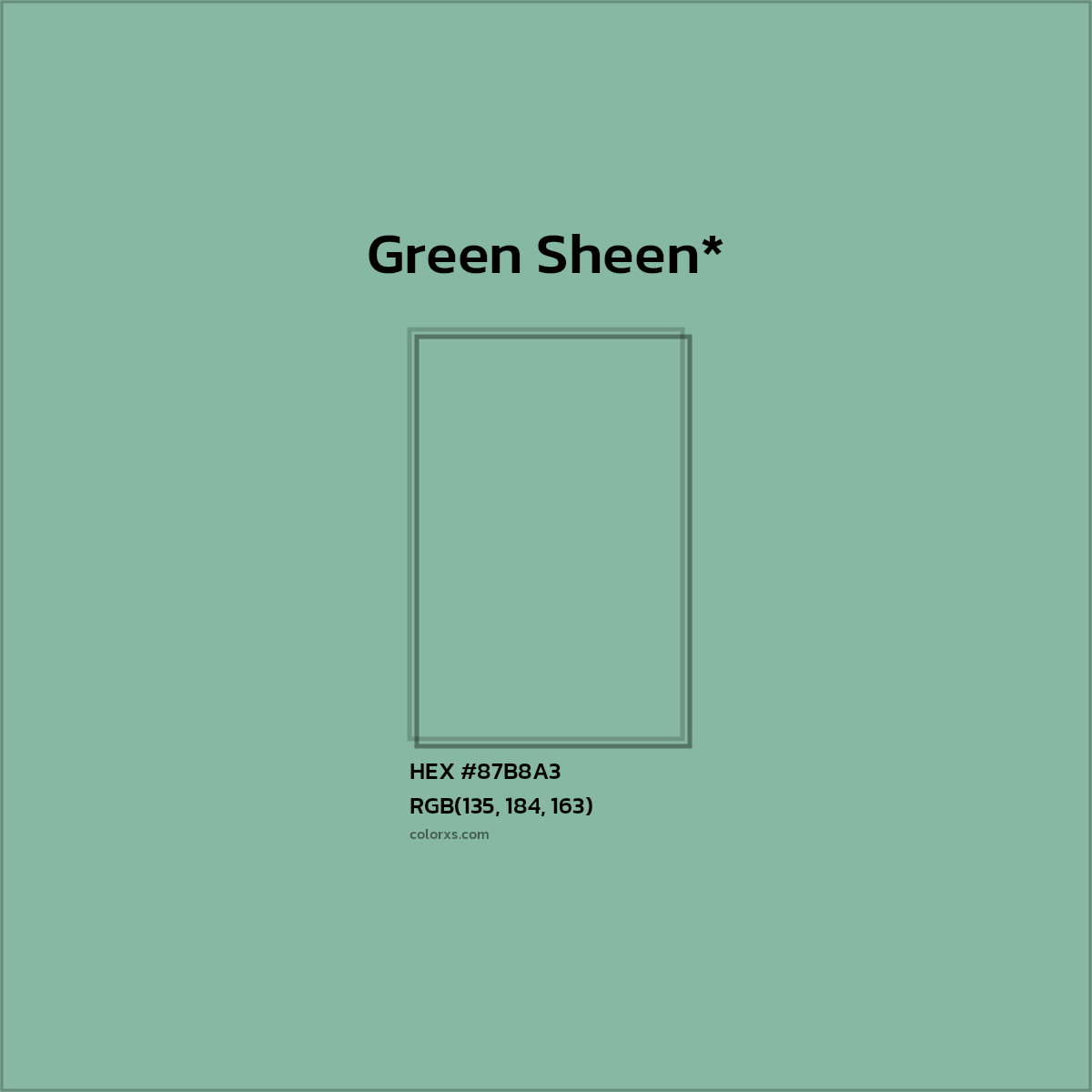 HEX #87B8A3 Color Name, Color Code, Palettes, Similar Paints, Images