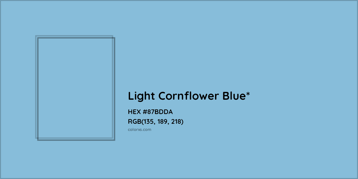 HEX #87BDDA Color Name, Color Code, Palettes, Similar Paints, Images