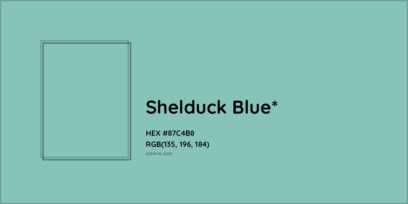 HEX #87C4B8 Color Name, Color Code, Palettes, Similar Paints, Images