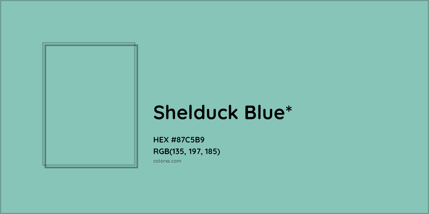 HEX #87C5B9 Color Name, Color Code, Palettes, Similar Paints, Images