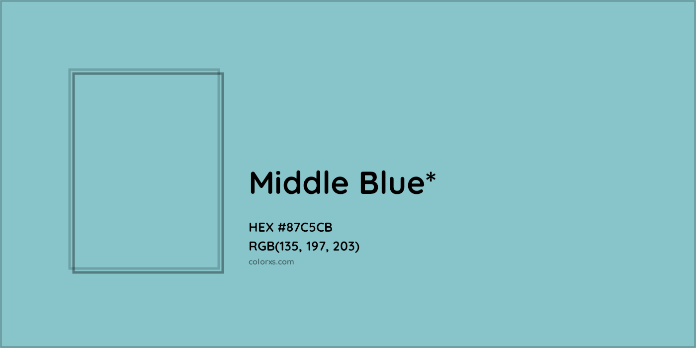 HEX #87C5CB Color Name, Color Code, Palettes, Similar Paints, Images