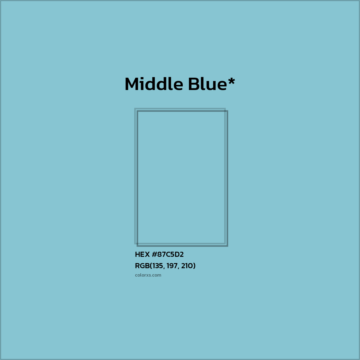 HEX #87C5D2 Color Name, Color Code, Palettes, Similar Paints, Images