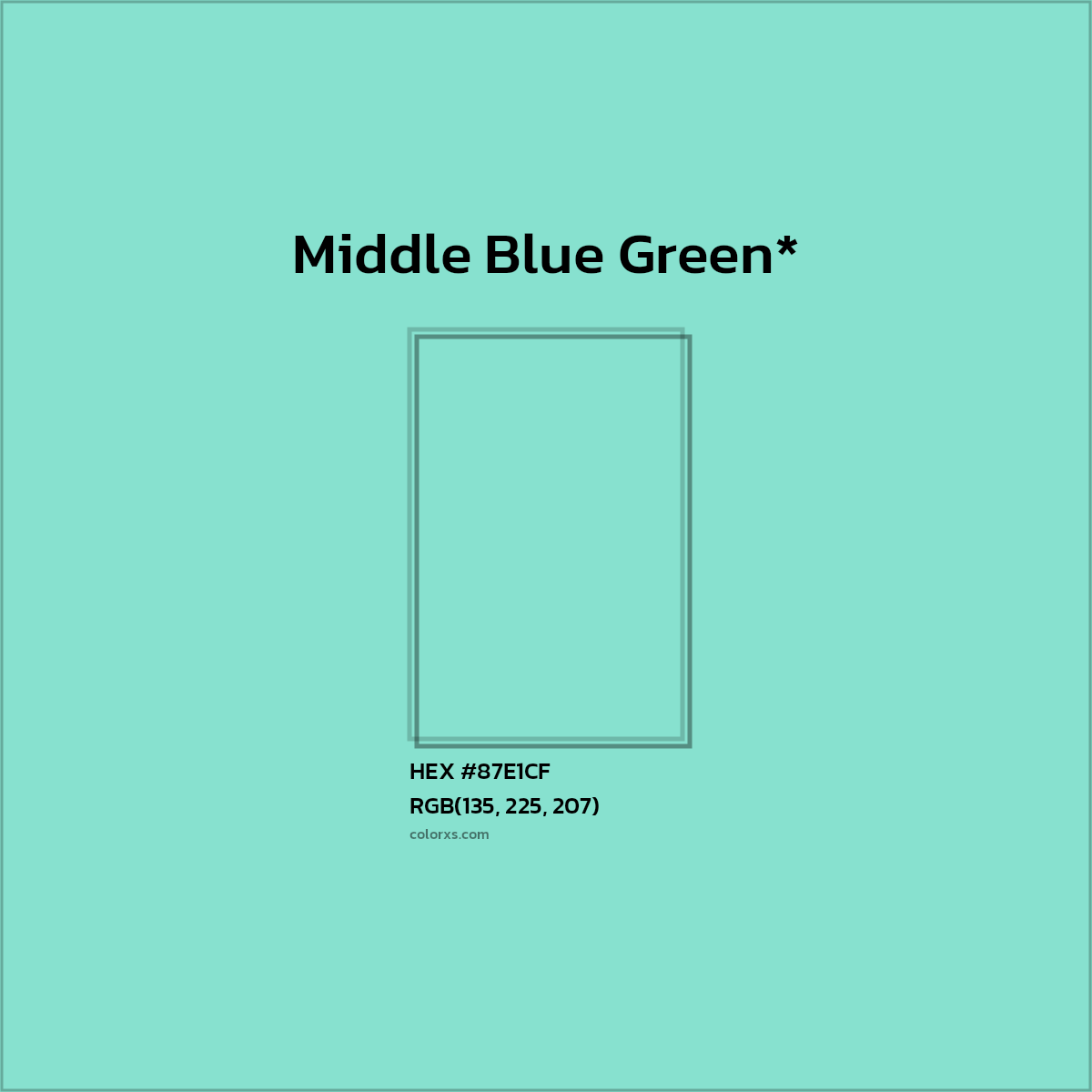 HEX #87E1CF Color Name, Color Code, Palettes, Similar Paints, Images