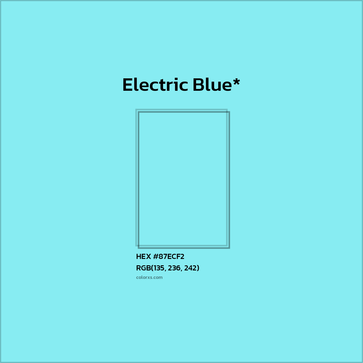 HEX #87ECF2 Color Name, Color Code, Palettes, Similar Paints, Images