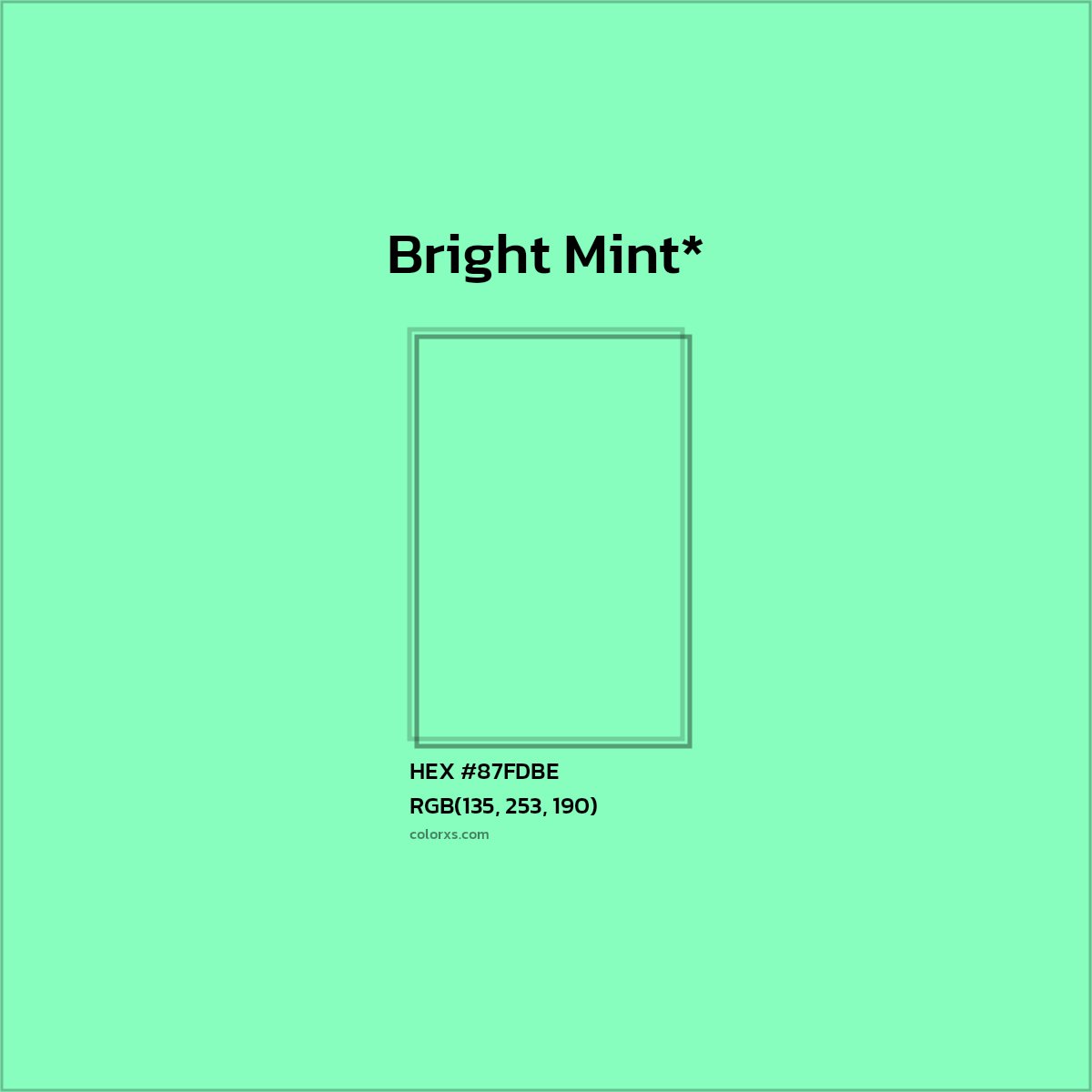 HEX #87FDBE Color Name, Color Code, Palettes, Similar Paints, Images