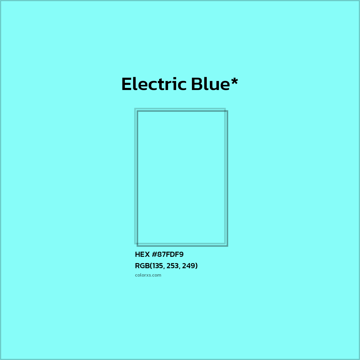 HEX #87FDF9 Color Name, Color Code, Palettes, Similar Paints, Images
