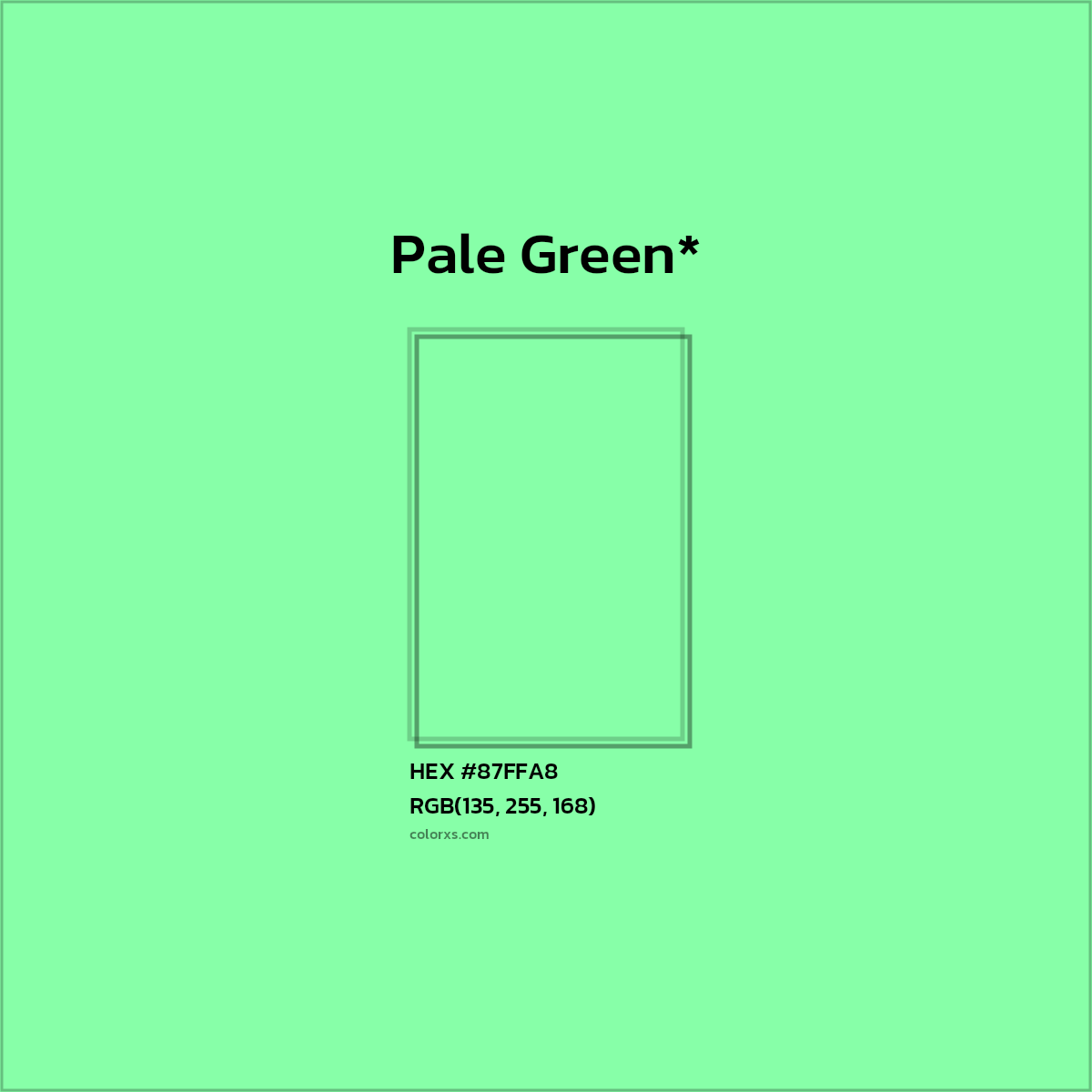 HEX #87FFA8 Color Name, Color Code, Palettes, Similar Paints, Images