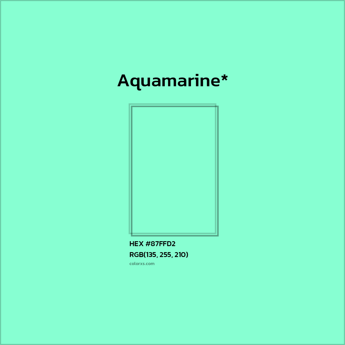HEX #87FFD2 Color Name, Color Code, Palettes, Similar Paints, Images