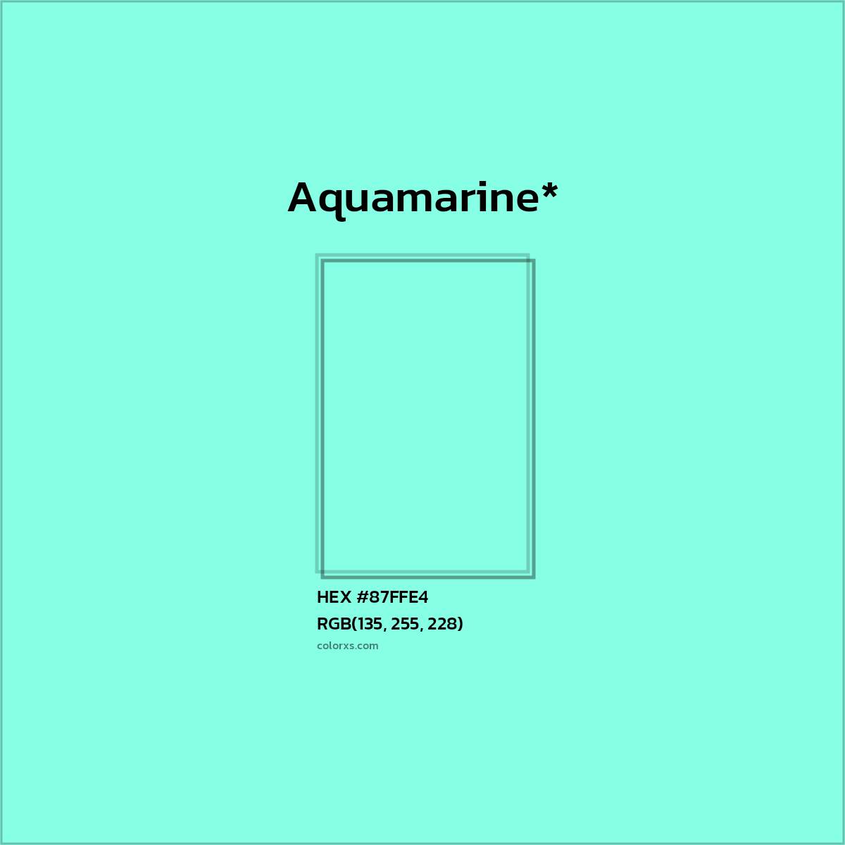 HEX #87FFE4 Color Name, Color Code, Palettes, Similar Paints, Images
