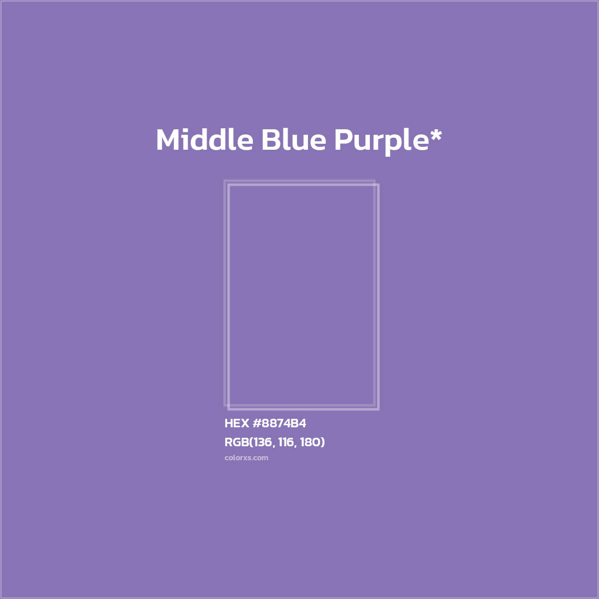 HEX #8874B4 Color Name, Color Code, Palettes, Similar Paints, Images