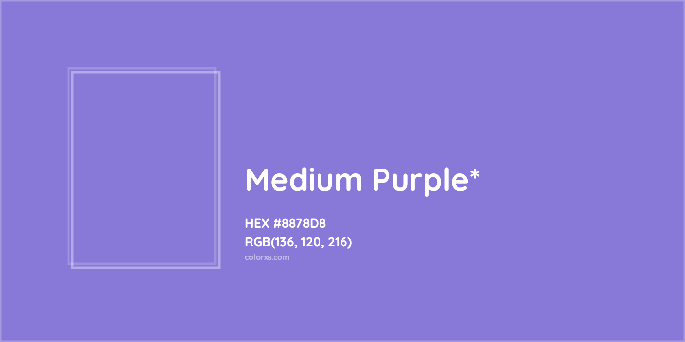 HEX #8878D8 Color Name, Color Code, Palettes, Similar Paints, Images