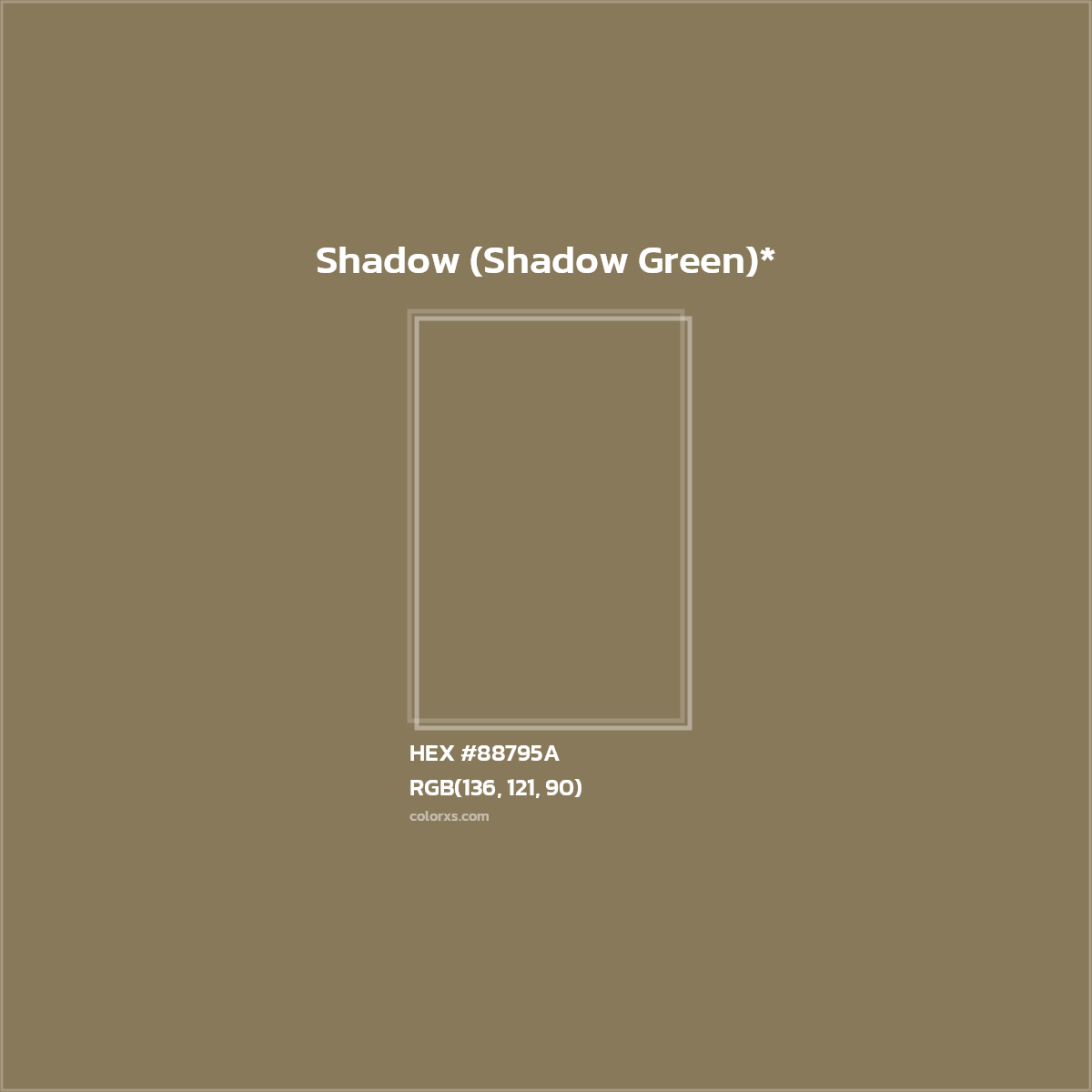 HEX #88795A Color Name, Color Code, Palettes, Similar Paints, Images