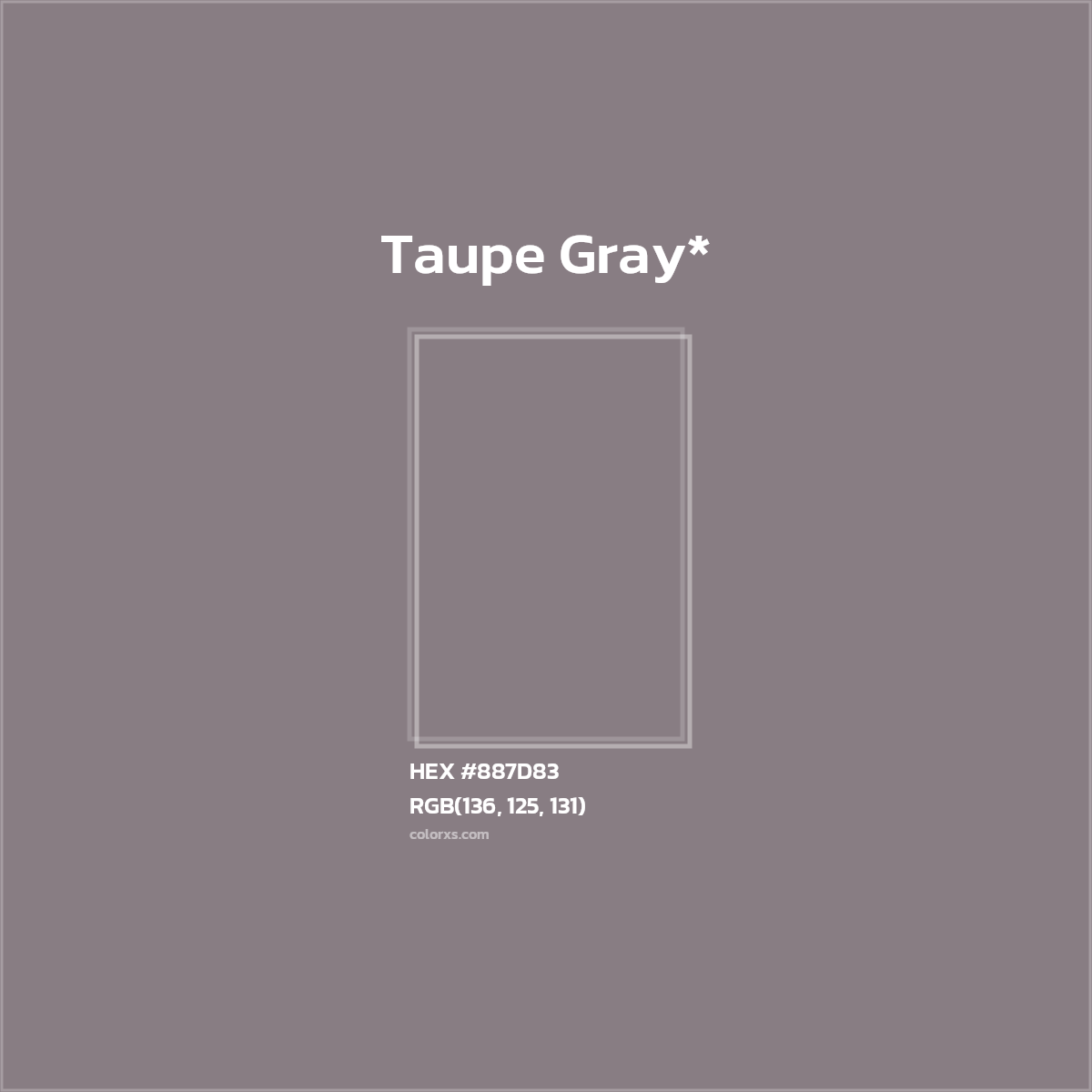 HEX #887D83 Color Name, Color Code, Palettes, Similar Paints, Images
