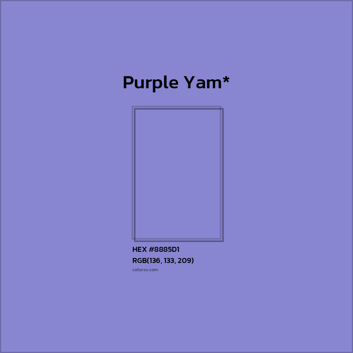 HEX #8885D1 Color Name, Color Code, Palettes, Similar Paints, Images