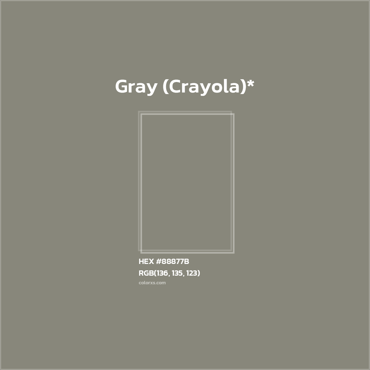 HEX #88877B Color Name, Color Code, Palettes, Similar Paints, Images