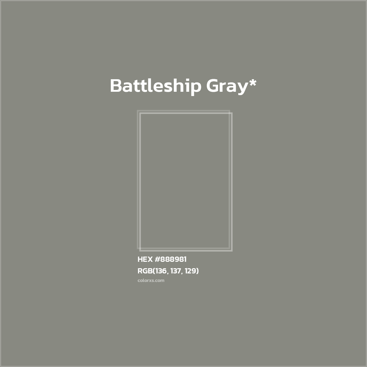 HEX #888981 Color Name, Color Code, Palettes, Similar Paints, Images