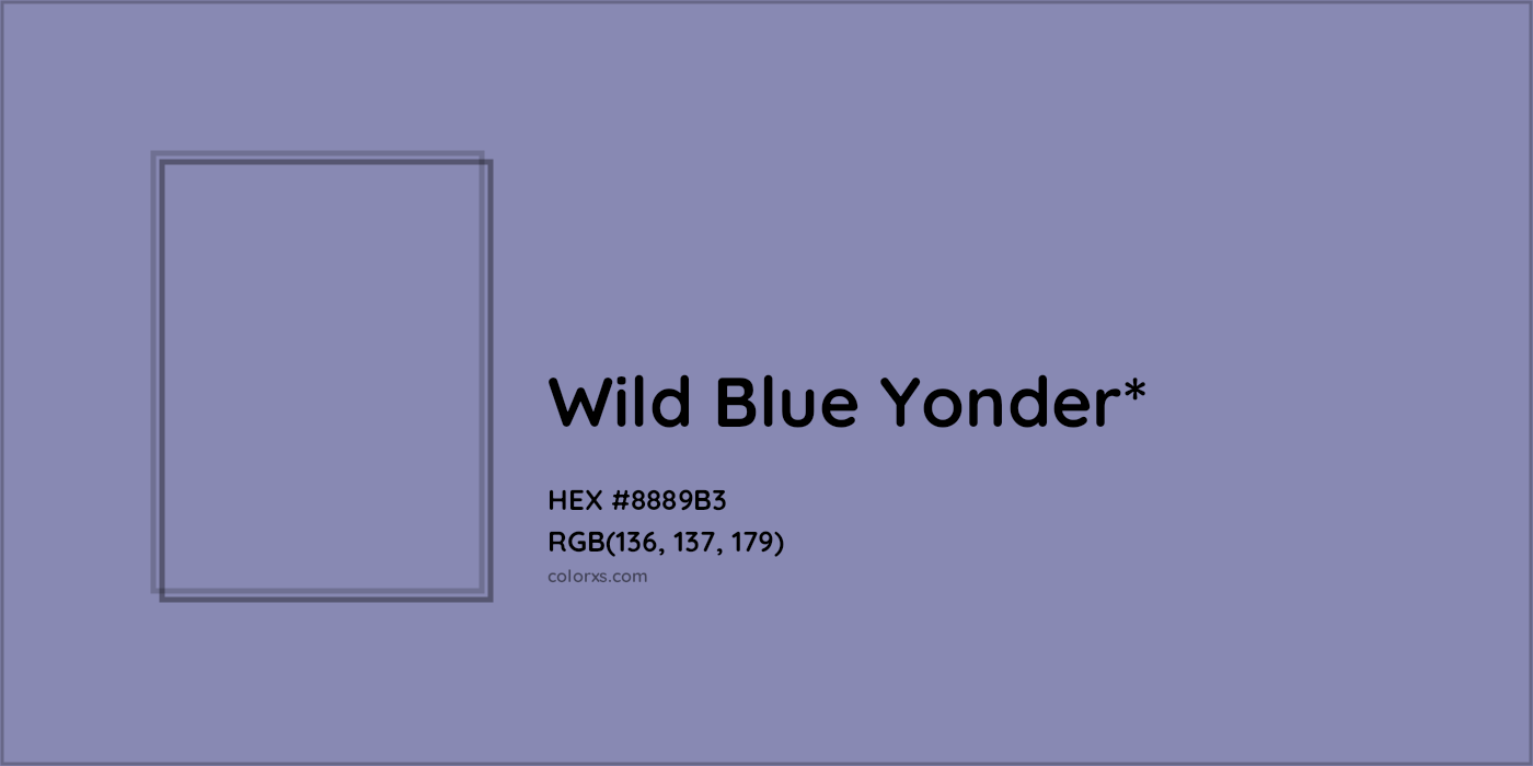 HEX #8889B3 Color Name, Color Code, Palettes, Similar Paints, Images