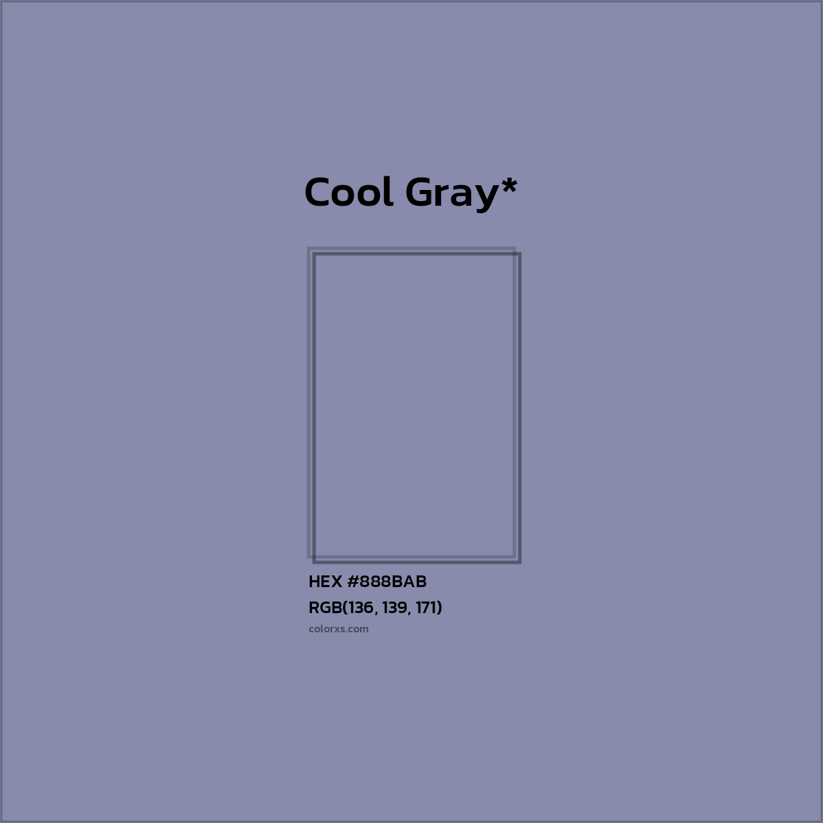HEX #888BAB Color Name, Color Code, Palettes, Similar Paints, Images