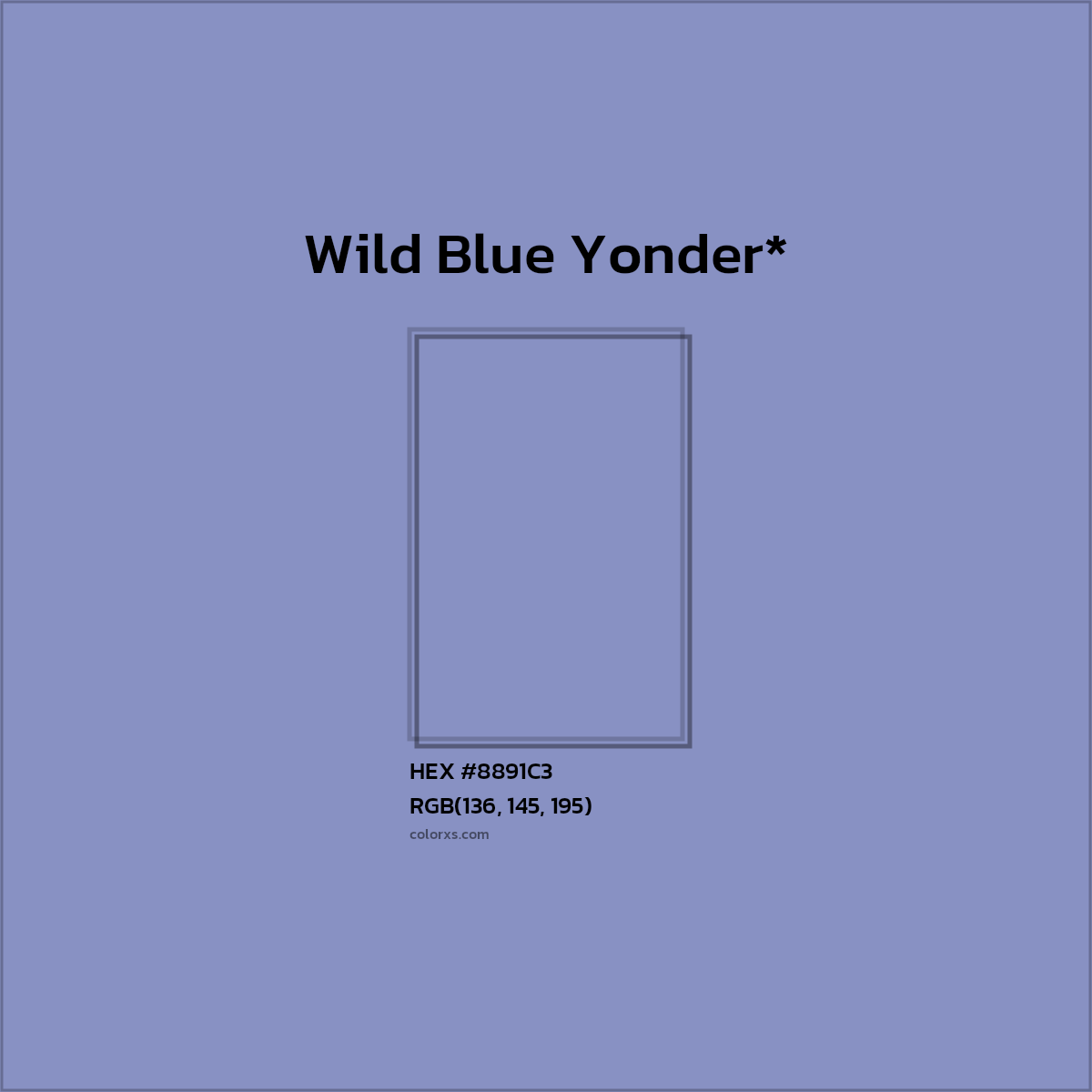 HEX #8891C3 Color Name, Color Code, Palettes, Similar Paints, Images