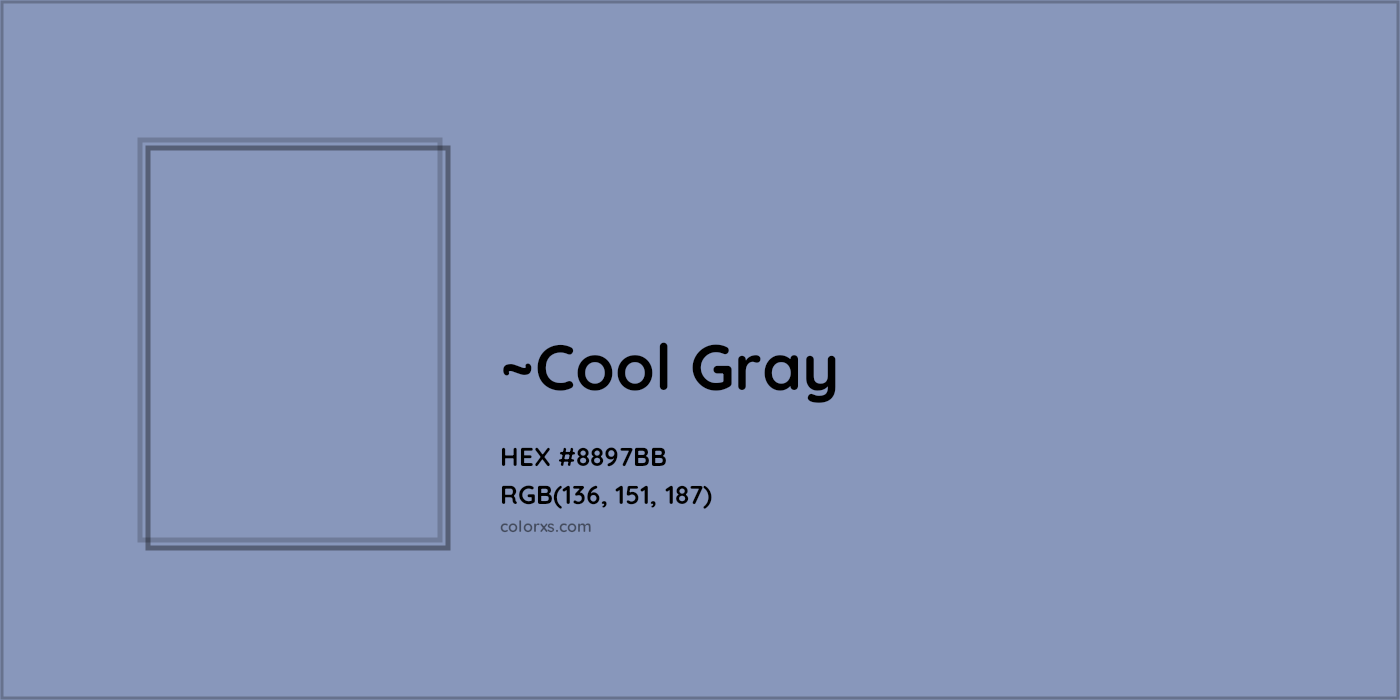 HEX #8897BB Color Name, Color Code, Palettes, Similar Paints, Images