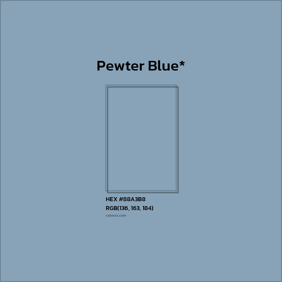 HEX #88A3B8 Color Name, Color Code, Palettes, Similar Paints, Images