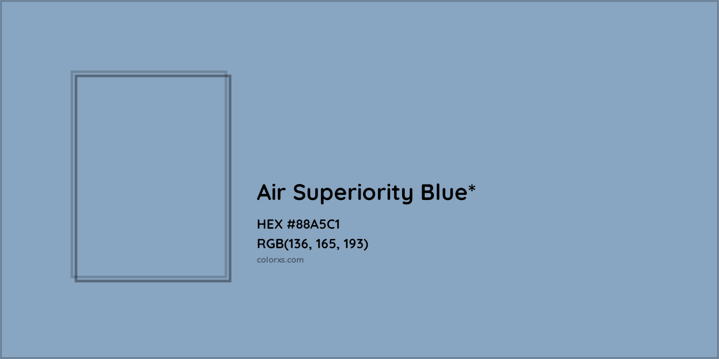 HEX #88A5C1 Color Name, Color Code, Palettes, Similar Paints, Images