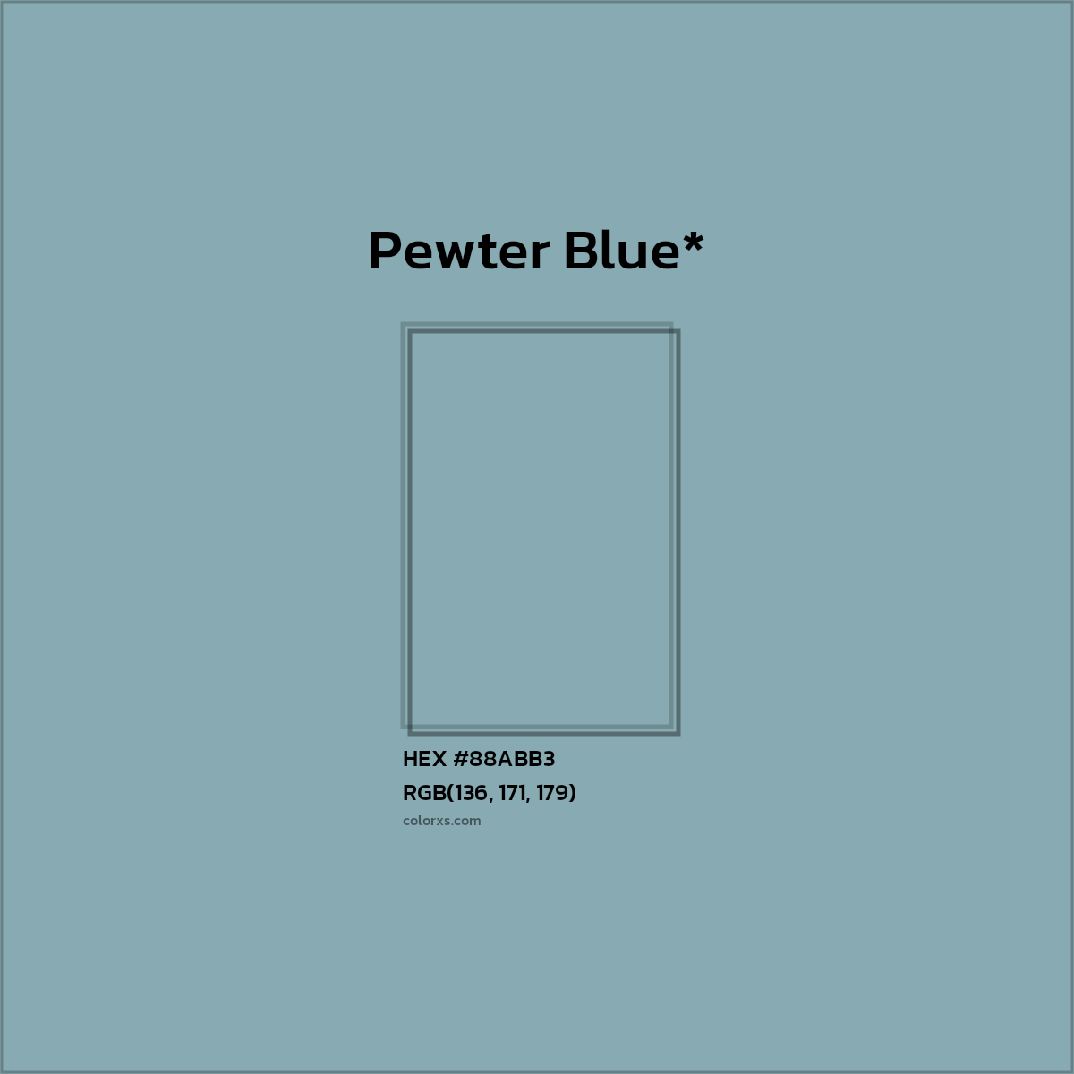 HEX #88ABB3 Color Name, Color Code, Palettes, Similar Paints, Images