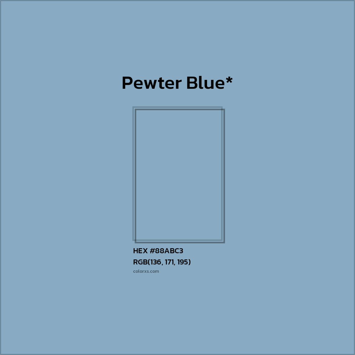 HEX #88ABC3 Color Name, Color Code, Palettes, Similar Paints, Images