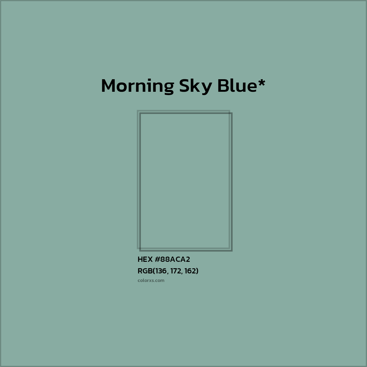HEX #88ACA2 Color Name, Color Code, Palettes, Similar Paints, Images
