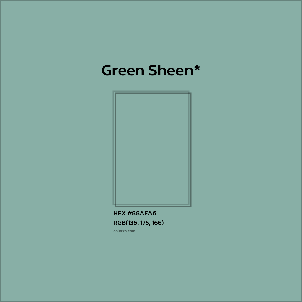 HEX #88AFA6 Color Name, Color Code, Palettes, Similar Paints, Images