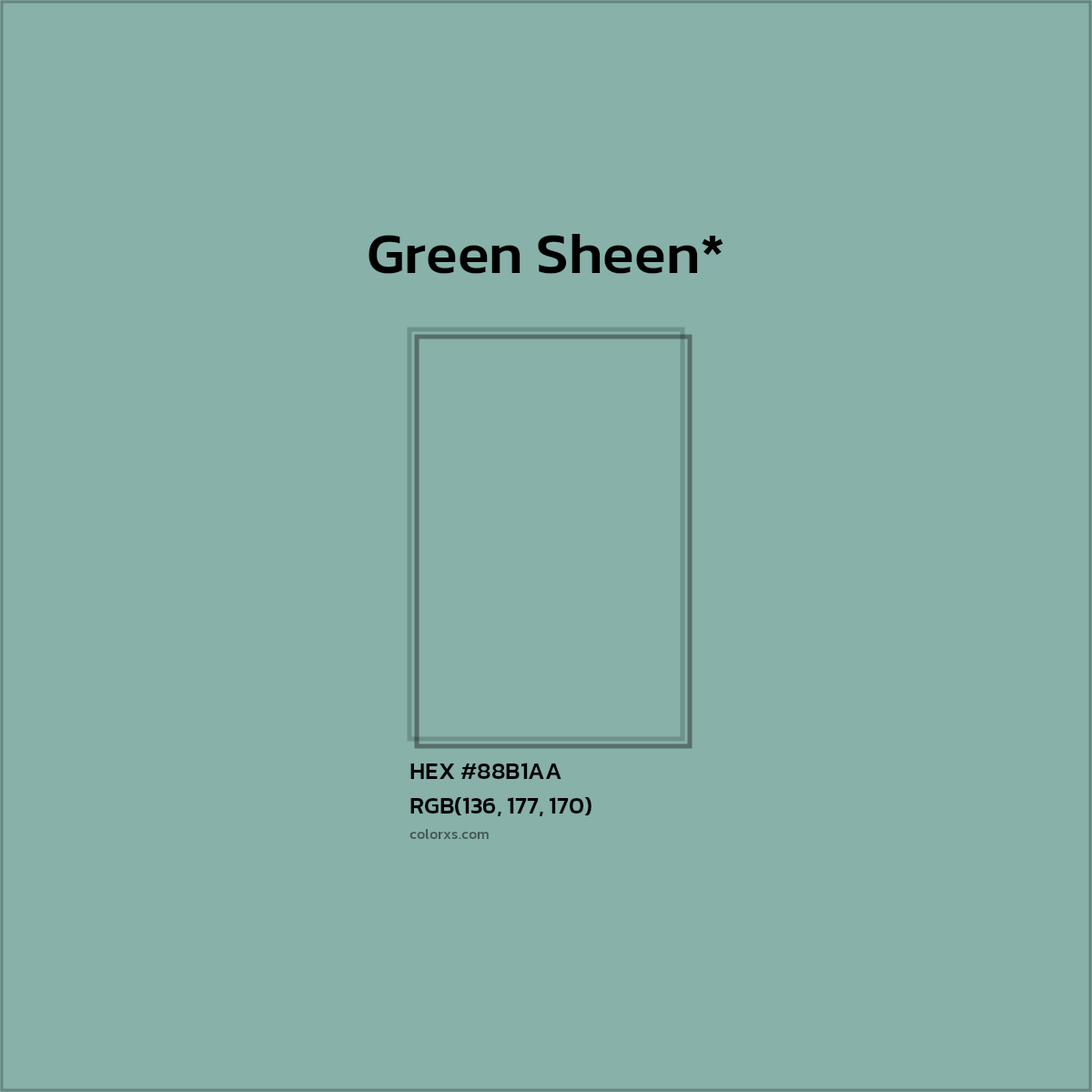 HEX #88B1AA Color Name, Color Code, Palettes, Similar Paints, Images