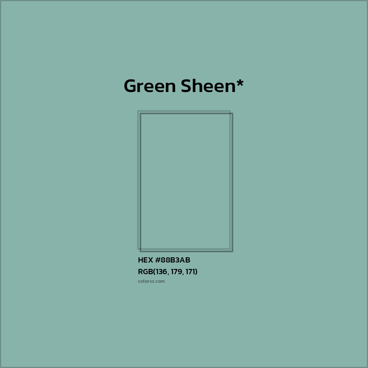 HEX #88B3AB Color Name, Color Code, Palettes, Similar Paints, Images