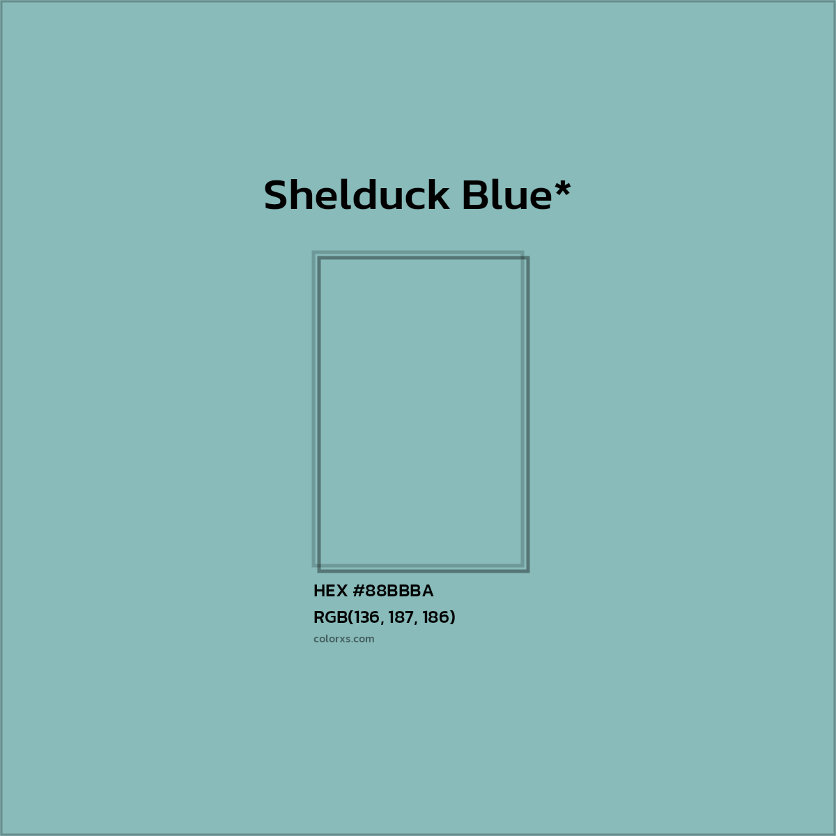 HEX #88BBBA Color Name, Color Code, Palettes, Similar Paints, Images