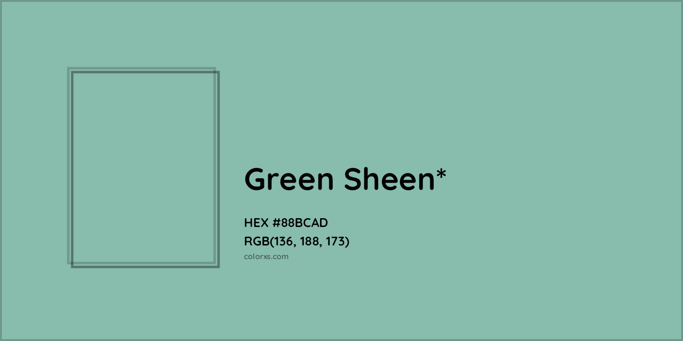 HEX #88BCAD Color Name, Color Code, Palettes, Similar Paints, Images