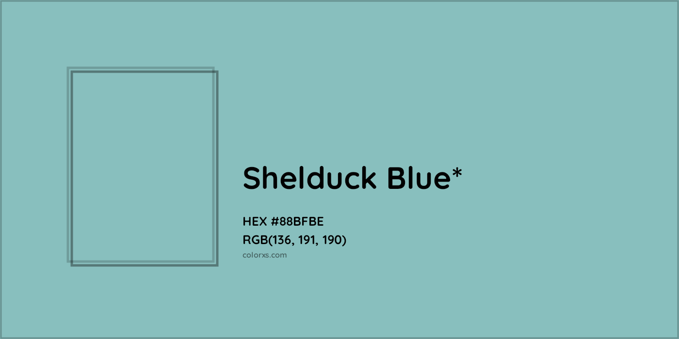 HEX #88BFBE Color Name, Color Code, Palettes, Similar Paints, Images