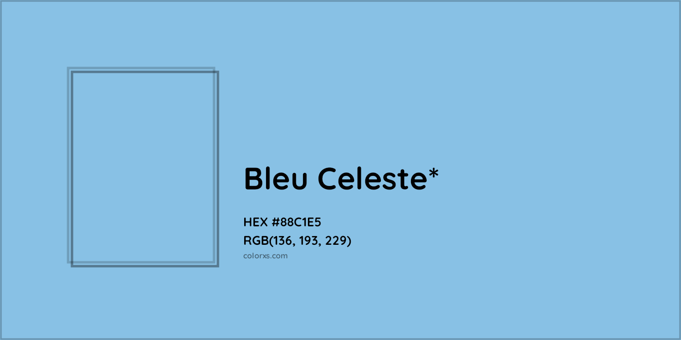 HEX #88C1E5 Color Name, Color Code, Palettes, Similar Paints, Images
