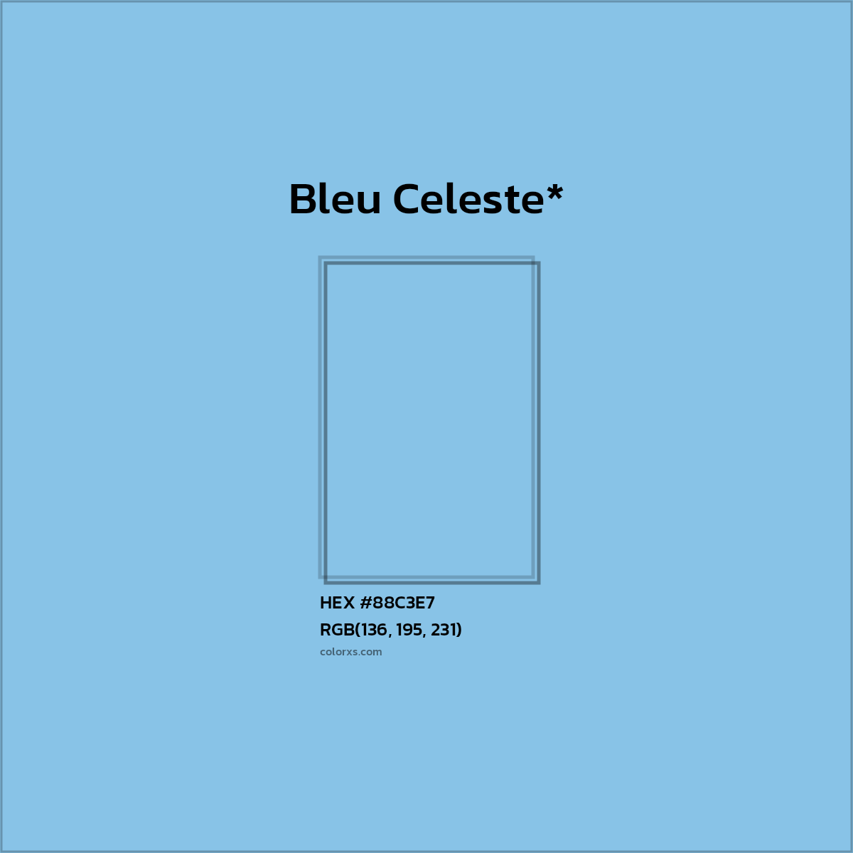 HEX #88C3E7 Color Name, Color Code, Palettes, Similar Paints, Images
