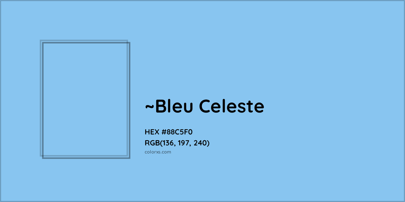 HEX #88C5F0 Color Name, Color Code, Palettes, Similar Paints, Images