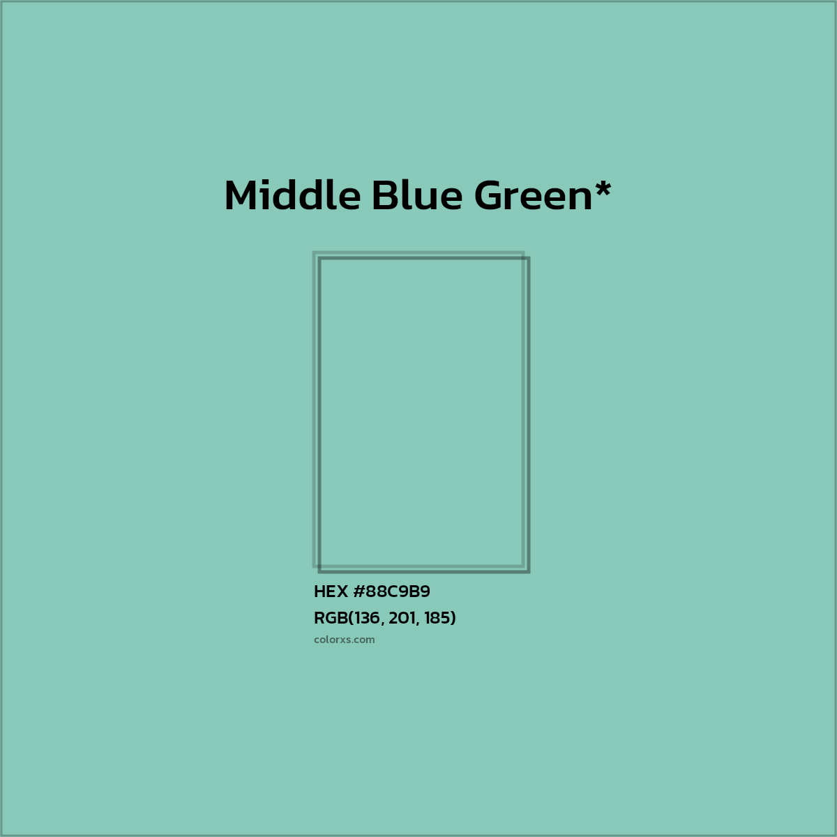 HEX #88C9B9 Color Name, Color Code, Palettes, Similar Paints, Images