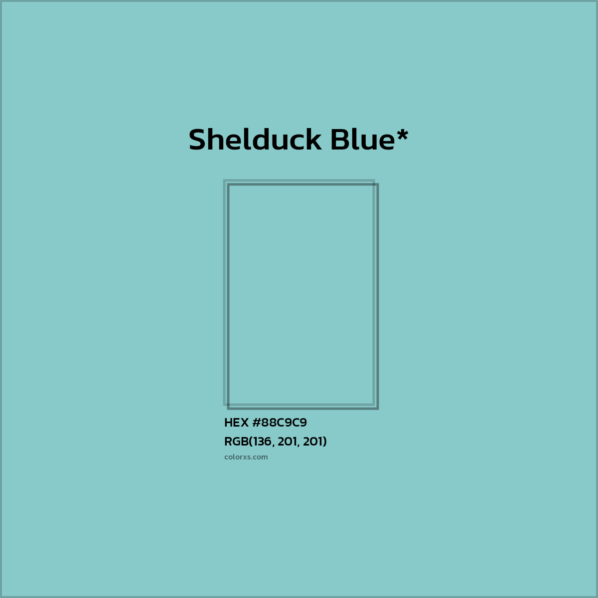HEX #88C9C9 Color Name, Color Code, Palettes, Similar Paints, Images