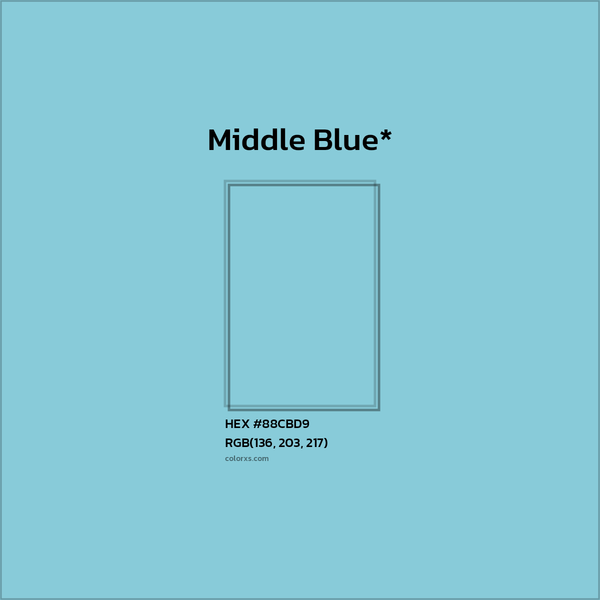 HEX #88CBD9 Color Name, Color Code, Palettes, Similar Paints, Images