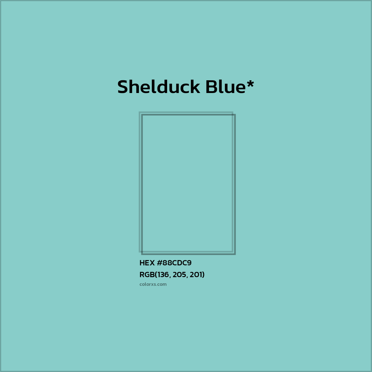 HEX #88CDC9 Color Name, Color Code, Palettes, Similar Paints, Images