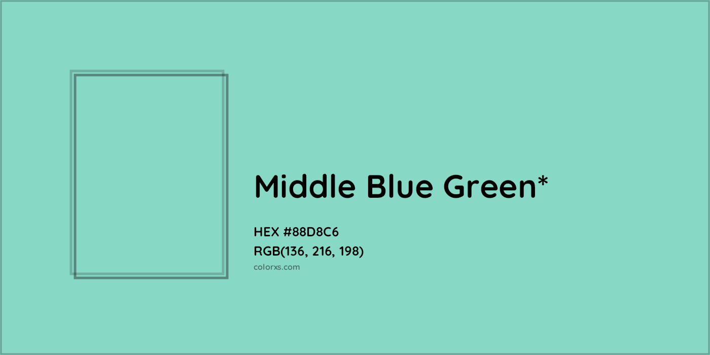 HEX #88D8C6 Color Name, Color Code, Palettes, Similar Paints, Images