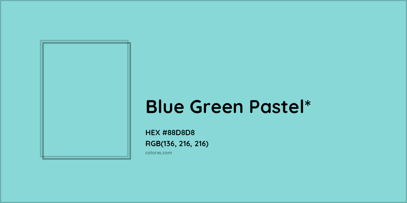 HEX #88D8D8 Color Name, Color Code, Palettes, Similar Paints, Images