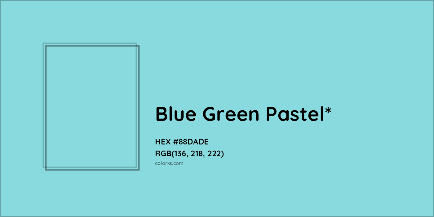 HEX #88DADE Color Name, Color Code, Palettes, Similar Paints, Images
