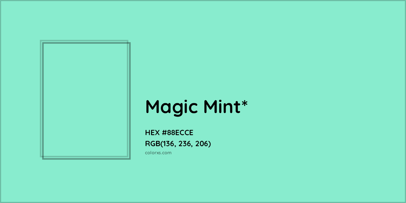 HEX #88ECCE Color Name, Color Code, Palettes, Similar Paints, Images
