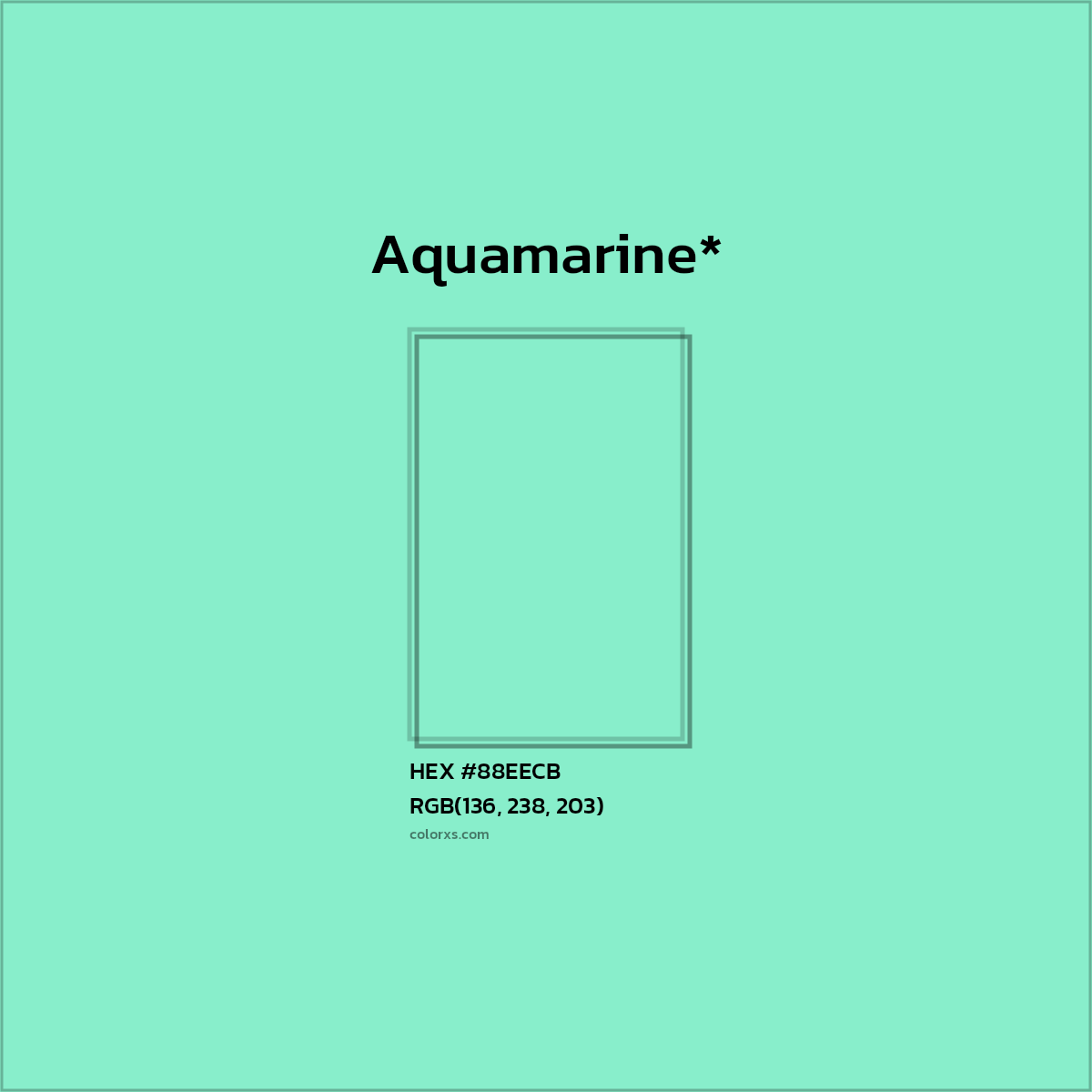 HEX #88EECB Color Name, Color Code, Palettes, Similar Paints, Images