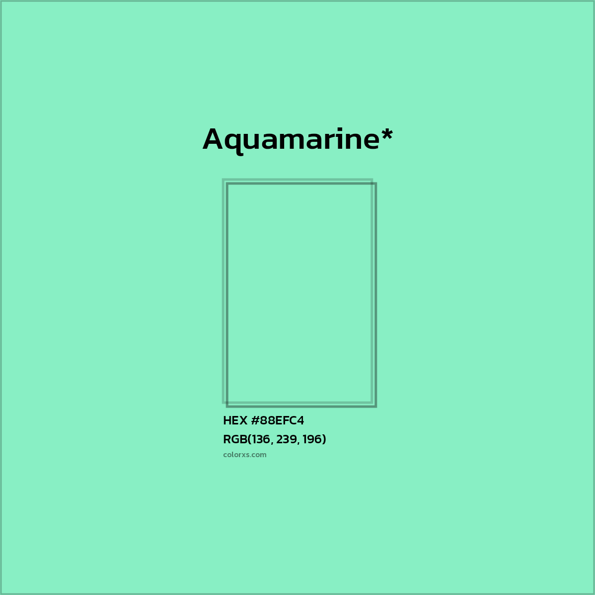 HEX #88EFC4 Color Name, Color Code, Palettes, Similar Paints, Images