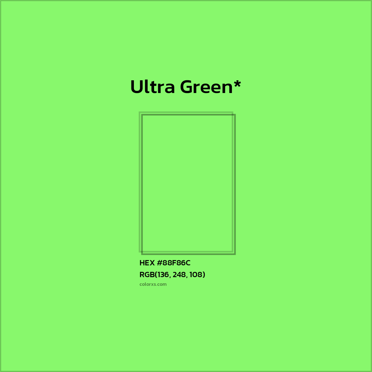 HEX #88F86C Color Name, Color Code, Palettes, Similar Paints, Images