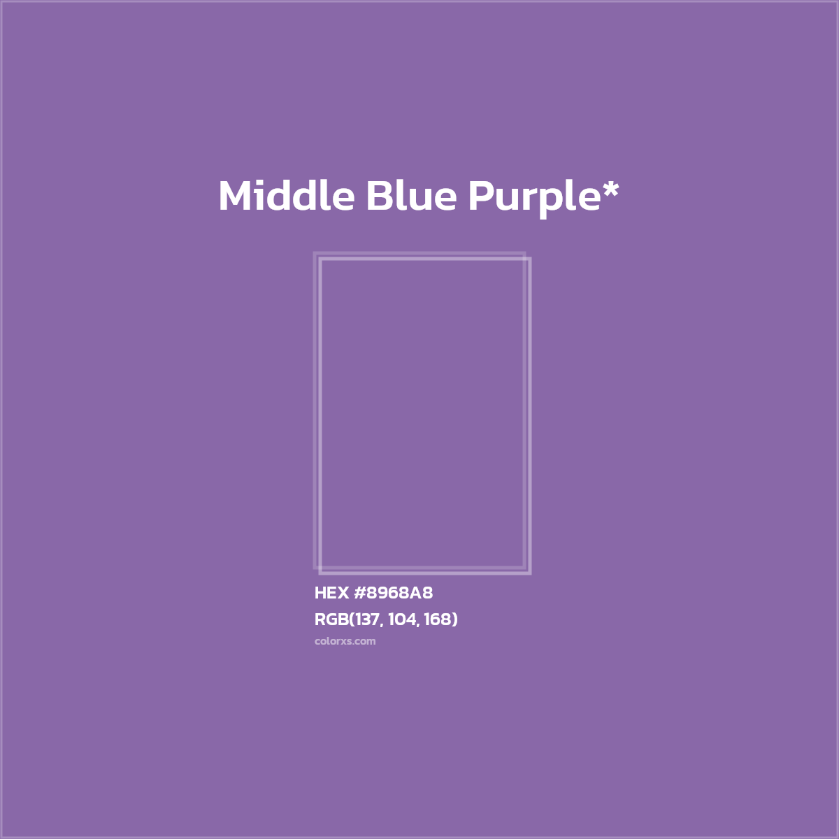 HEX #8968A8 Color Name, Color Code, Palettes, Similar Paints, Images